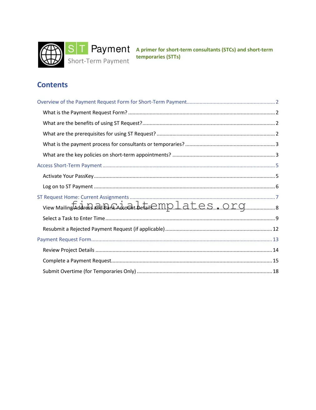 Get World Bank St Payment Request Form
