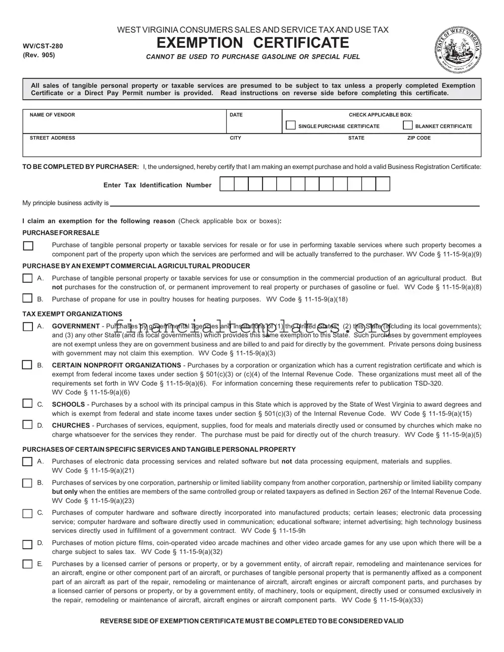 Get Wv Tax Exempt Form